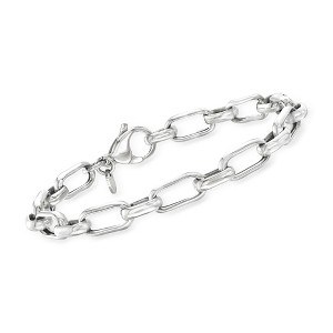 Ross-Simons Italian Sterling Silver Paper Clip Link Bracelet - 1 of 3