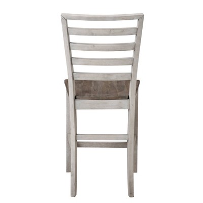 Smoky Alabaster and Honey Finish Counter Height Dining Set with 6 Chairs