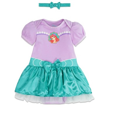 Disney Princess Ariel Baby Girls Dress and Headband Newborn to Infant 