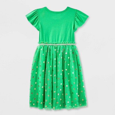 green emerald velvet dress Cat & Jack Star Dress Outfit