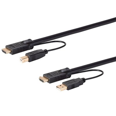 Monoprice HDMI USB Combo Cable - 10 Feet - Black | 4K@60Hz, High Dynamic Range (HDR) For KVM Switches - Switch Series