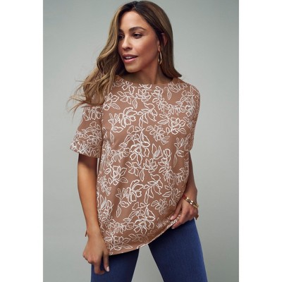 Jessica London Stretch Cotton Cuff Tee