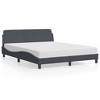 vidaXL Bed Frame without Mattress Dark Gray 59.8"x79.9" Velvet - 2 of 4
