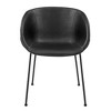 HomeRoots Set of Two Black Upholstered Faux Leather Dining Arm Chairs - 4 of 4