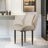 Artloge 2 x Dining Chairs Upholstered PU Leather Wide Back Armless Side Dining Chairs - 2 of 4