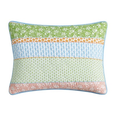 Bohemian Bliss Reversible Cotton Quilt Set in Chambray Blue, Full Size