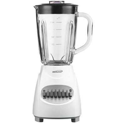 Brentwood 12 Speed Blender Glass Jar -White