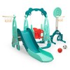 Infurnic Baby Activity Gyms 5-in-1 Kids Slide, HDPE Material, Promotes Physical Development, Perfect for Ages 1-8, Green, 41"*13"*21" - 2 of 4