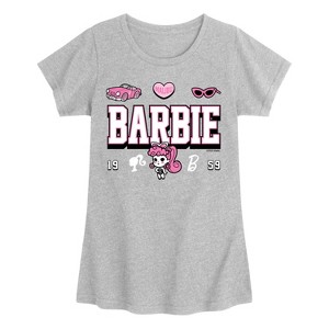 Girls' - Barbie - Barbie Jersey Fitted Short Sleeve Graphic T-Shirt - 1 of 3