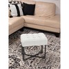 BirdRock Home Rectangular Tufted Cream Foot Stool Ottoman with Black Legs - 3 of 3