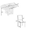 5 PCS Farmhouse Dining Set, Round Dining Table with Removable Leaf and MDF Top, Upholstered Chairs with Rubberwood Frame-Coolbibila - 4 of 4