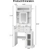 Elecwish Small Vanity Desk with Sliding Mirror and Lights White Makeup Vanities Set with Drawers Compact Dressing Table with Cabinet and Adjustable - 2 of 4