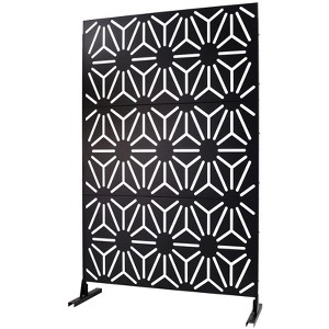 DSVIMOY Outdoor & Indoor Privacy Screen, Freestanding Decorative Privacy Screen for Deck Balcony Patio, Black, 48"*76"*16" - 1 of 4