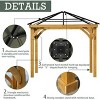 Aoodor 10 x 10 ft Wooden Frame Gazebo with Galvanized Metal Hardtop Roof, Outdoor Patio Gazebo with Charging Socket - 2 of 4