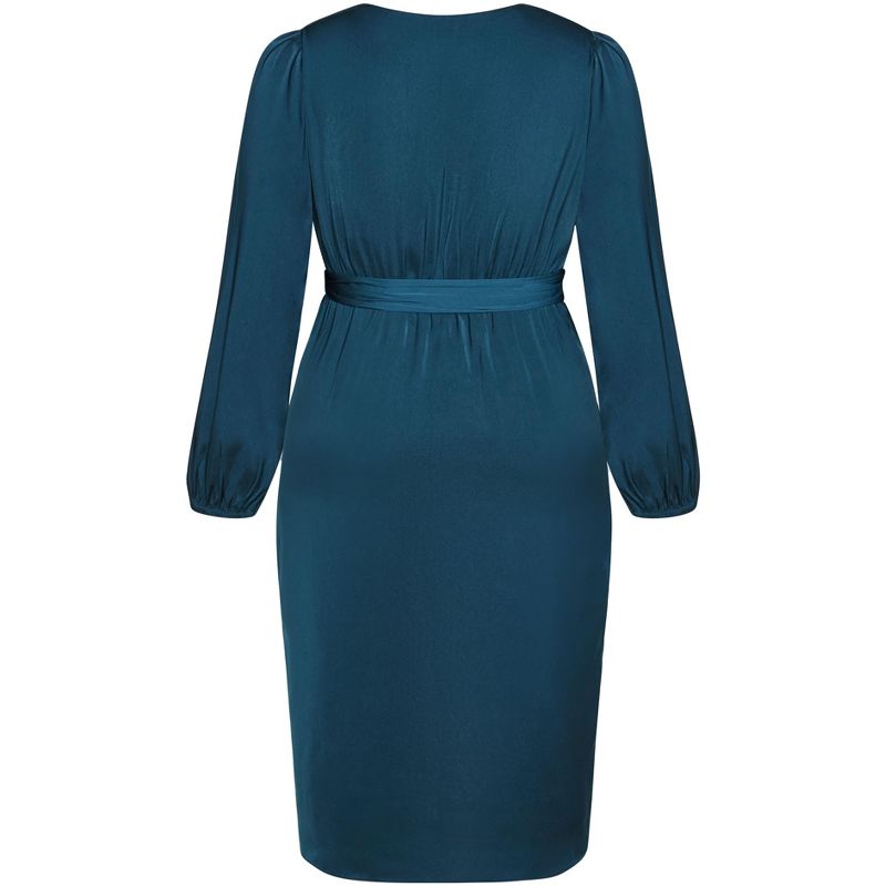 Women's Plus Size Opulent Elbow Sleeve Dress - teal | CITY CHIC, 5 of 7