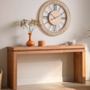 Dexmalle 64" Wooden Console Table Decorated with Wooden Balls - 1 of 4