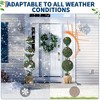 2-Pack 4 ft Artificial Triple Ball Topiary Trees- Realistic Faux Shrubs for Indoor Outdoor Decor, Fake Plants Perfect for Home, Office, Porch - 3 of 4