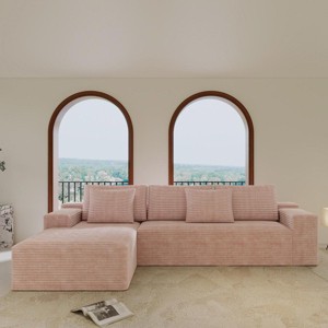107" Modular Sectional Sofa with Chaise Lounge – Deep Seat Upholstered Couch for Living Room -3irtyhousy - 1 of 4