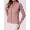 INSPIRE CHIC Women's Sleeveless Lightweight Button Up Quilted Round Neck Winter Puffer Vest - 2 of 4