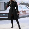 Coolmee Women's Peacoat Notched Lapel Collar Single Breasted Trench Coats Loose Casual Long Jacket Fall Winter Outerwear with Belt - 4 of 4