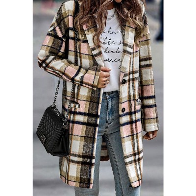 Plaid Button Up Lapel Jacket