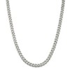 Black Bow Jewelry Men's 7mm, Sterling Silver Solid Flat Curb Chain Necklace - 3 of 4