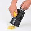SharpChef 9" 4-Sided Cheese Grater with Handle, Stainless Steel, Rust Proof & Dishwasher Safe - Enamel coating Black - 3 of 4