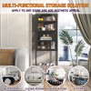 Dolonm White/Black Metal Glass-Door Display Cabinet, 5-Tier Storage Bookshelf with Adjustable Shelves,for Living Room & Kitchen - 4 of 4