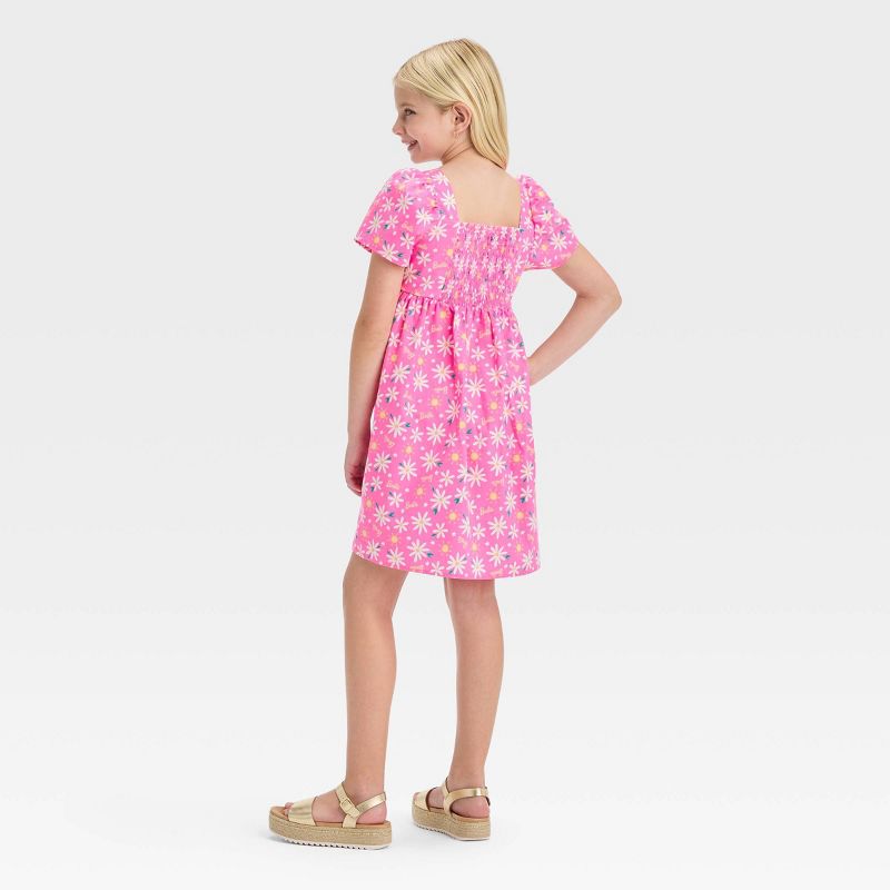 Girls&#39; Barbie Cotton Puff Sleeve Dress - Pink, 2 of 6