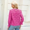 Women's Long Sleeve Embroidered Floral Eyelet Blouse Shirt - Cupshe - 4 of 4
