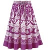 Collections Etc Border Print Easy Fit Circle Skirt with Drawstring Waistband - 2 of 4