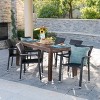 Newcastle 7pc Wood & Wicker Dining Set: Aluminum Frame, Weather-Resistant - Christopher Knight Home - 2 of 4