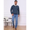 INSPIRE CHIC Men's Contrast Collared Long Sleeves Pullover Polo Sweatshirt - 2 of 4