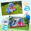 Tangkula Inflatable Water Slide Park Dolphin Theme Kids Bounce House w/ Long Slide 2 Splash Pools Climbing Wall (Without Blower) - 3 of 4