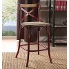 Metal and Wood Bar Chair with X-Shape Backrest - 2 of 4