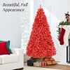 Best Choice Products Artificial Christmas Tree, Premium Unlit Pine Design, Dense Branches  w/Easy Assembly - Red - 4 of 4