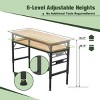 Heavy-Duty Adjustable Height Workbench with Wheels and Solid Wood Top for Garage 48in -3irtyhousy - 4 of 4