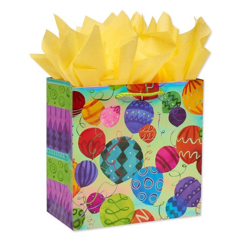 Large Birthday Balloon Gift Bag With Eight Sheets Of Tissue Paper