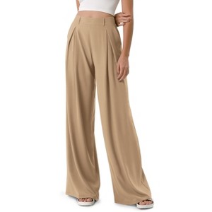 BLUEMING Womens High Waist Palazzo Pants Wide Leg Trousers Casual Loose Office Business Suit Pants with Pockets - 1 of 4