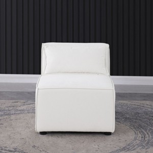 Single Couch Chair,Chenille Sofa Armless Chair,Modular Sofa Components,Comfy Chairs For Living Room,Bedroom, Apartment,Office-Cuddlewood - 1 of 4