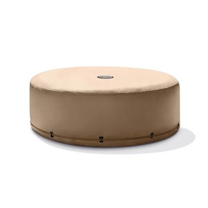 Intex 28523E Round PureSpa Energy Efficient Spa Hot Tub Replacement Cover, Tan - 1 of 4