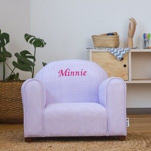 Keet Upholstered Personalized Kids Chair Checkers - 1 of 4