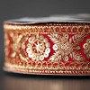 15'L Sullivans Christmas Red Ribbon With Gold Brocade, Red-Gold - 2 of 4