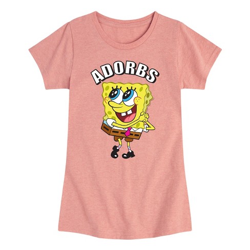 Girls' - SpongeBob SquarePants - Adorbs Fitted Short Sleeve Graphic T-Shirt - image 1 of 4