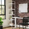 Loring Manual Height Adjustable Standing Desk White - Threshold™: Modern Metal Frame, 10+ Years, No Storage - 2 of 4