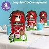 Big Dot of Happiness 3D Farm Animals Barn Centerpiece Table Decorations, Freestanding Barnyard Baby Shower or Birthday Party Centerpieces - 8 Count - 2 of 4