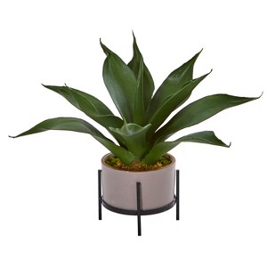 Nearly Natural 14-in Agave Succulent in Decorative Planter - 1 of 1