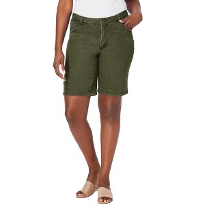 Jessica London Women's Plus Size Classic Cotton Denim Shorts - 1 of 4