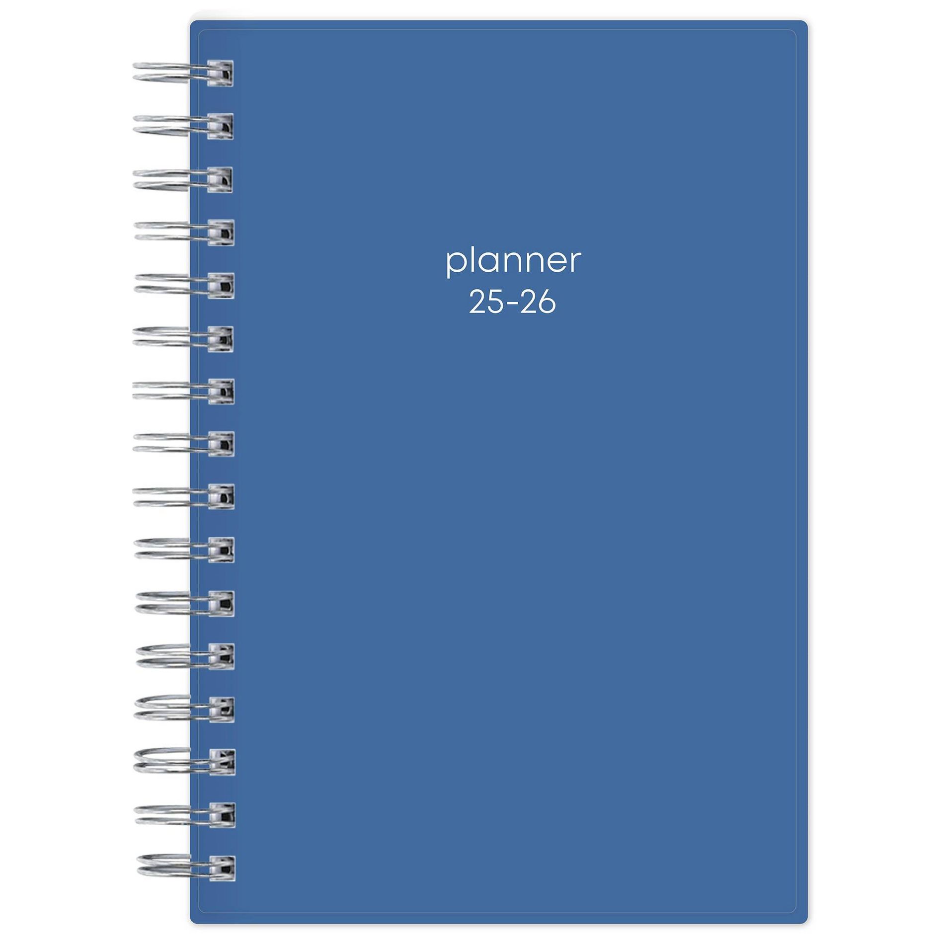 Blue Sky 5"x8" 2025-2026 Daily/Monthly Wirebound Planner Solid Azure