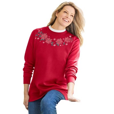 Woman Within Layered-Look Sweatshirt